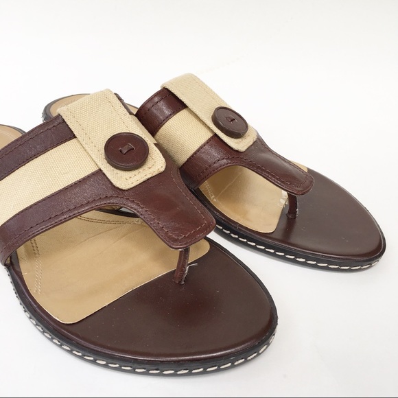Ellen Tracy ‘Selena’ Leather Sandals w/Button 8.5M - Picture 6 of 11